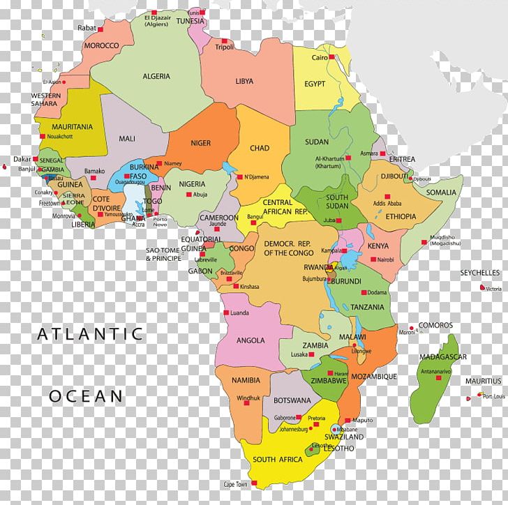 africa map with countries