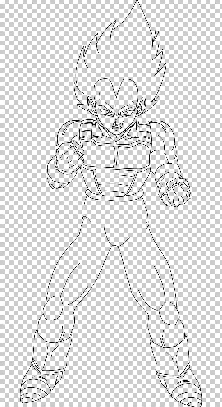 Vegeta Goku Super Saiyan Drawing PNG Clipart Angle Anime Arm Black  Black And White Free PNG