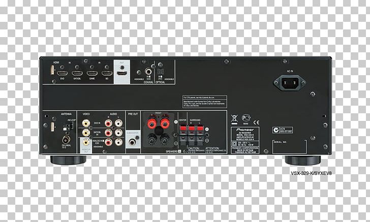 AV Receiver Pioneer VSX-329-K Home Theater Systems 5.1 Surround Sound HDMI PNG, Clipart, 51 Surround Sound, Audio, Audio Equipment, Audio Receiver, Av Receiver Free PNG Download