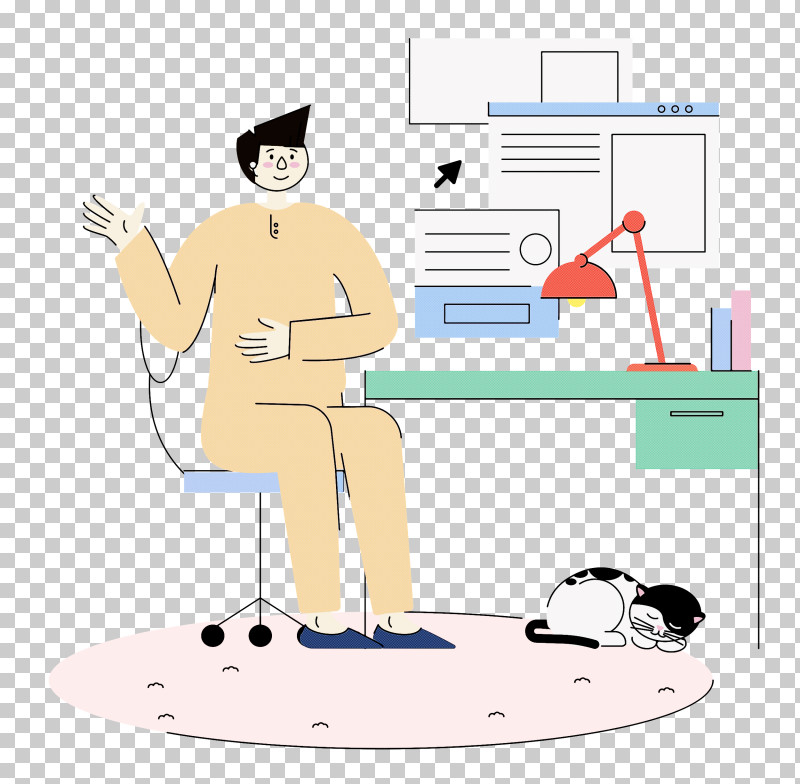 Work At Home Working PNG, Clipart, Behavior, Cartoon, Furniture, Human, Joint Free PNG Download