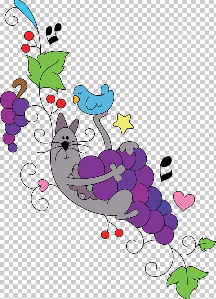 Grape Floral Design PNG, Clipart, Art, Artwork, Branch, Butterfly, Cartoon Free PNG Download