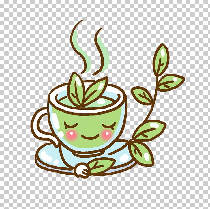 Green Tea Coffee Cartoon Illustration PNG, Clipart, Background Green, Camellia Sinensis, Cartoon, Coffee, Fictional Character Free PNG Download