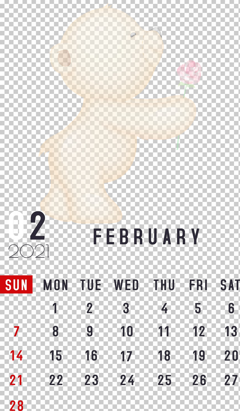 February 2021 Printable Calendar February Calendar 2021 Calendar PNG, Clipart, 2021 Calendar, Bears, Calendar System, Google Nexus, Joint Free PNG Download