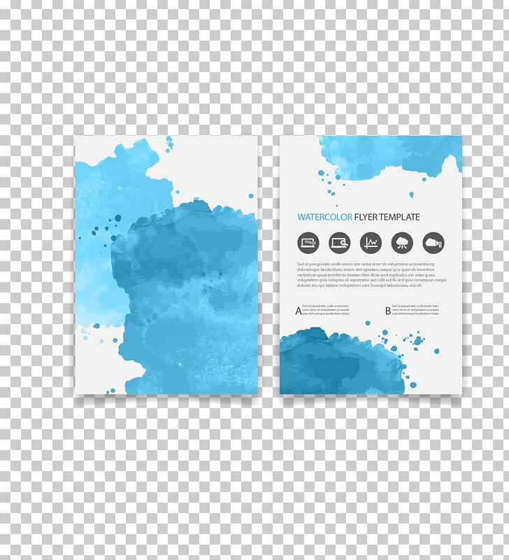 Flyer Brochure Watercolor Painting Euclidean PNG, Clipart, Blue Background, Brochure, Cloud, Design, Drawing Ink Free PNG Download