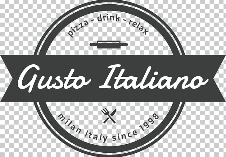 Organization Pizza Gusto Italiano Brand Logo Font PNG, Clipart, Area, Black And White, Brand, Circle, Gauge Free PNG Download