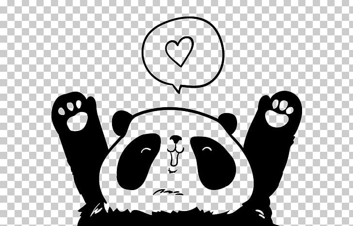 Giant Panda Bear Drawing Falling In Love PNG, Clipart, Animals, Bear, Black, Black And White, Cartoon Free PNG Download