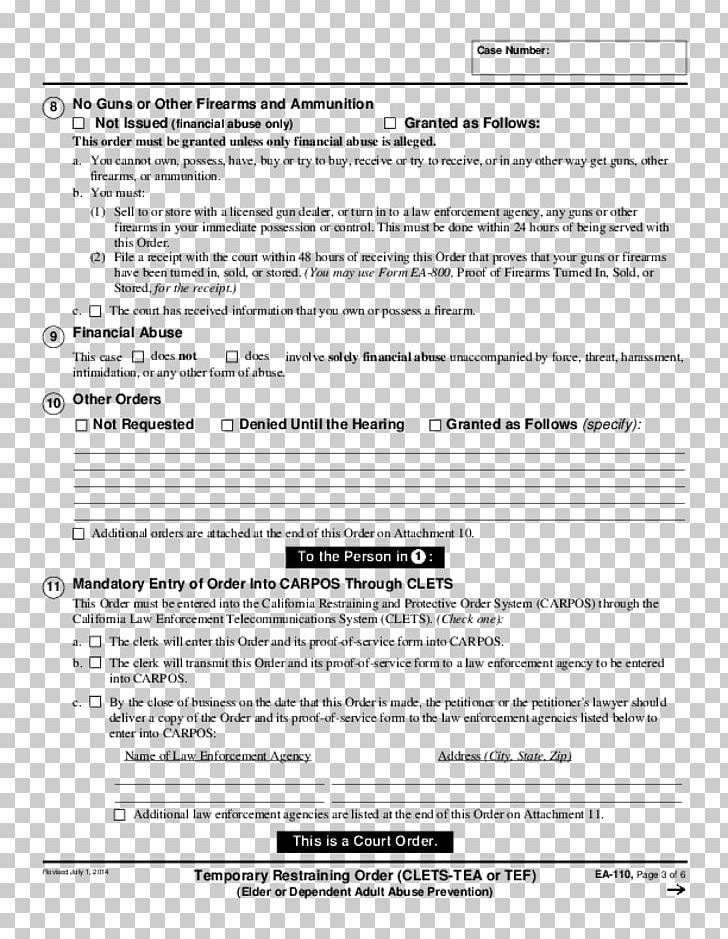 Restraining Order Document Court Information PNG, Clipart, Area, Court, Document, Download, Form Free PNG Download