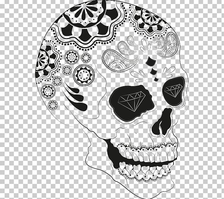 Calavera Pan De Muerto Skull Day Of The Dead PNG, Clipart, Art, Black ...