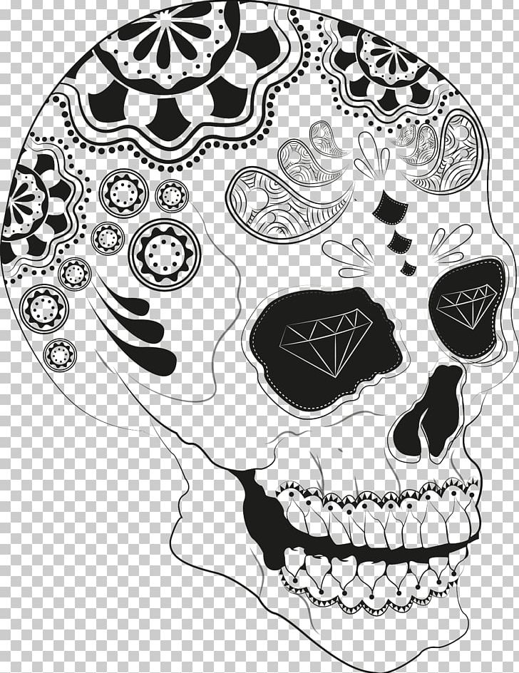 Skull Black And White Calavera Jaw Png Clipart Art Black