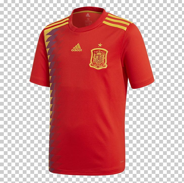 2018 World Cup Spain National Football Team T-shirt Jersey Adidas PNG, Clipart, 2018 World Cup, Active Shirt, Adidas, Clothing, Football Free PNG Download