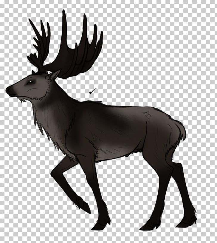 Reindeer Irish Elk Horn Drawing PNG, Clipart, Animal, Antelope, Antler, Art, Black And White Free PNG Download