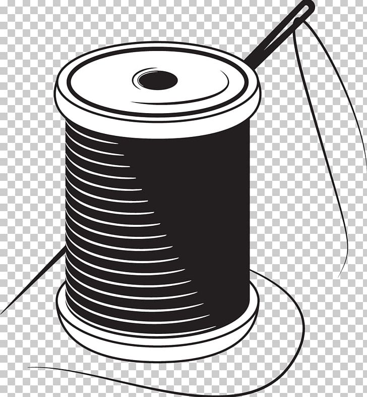 Needle and thread. Sewing needle and thread with buttons - vector