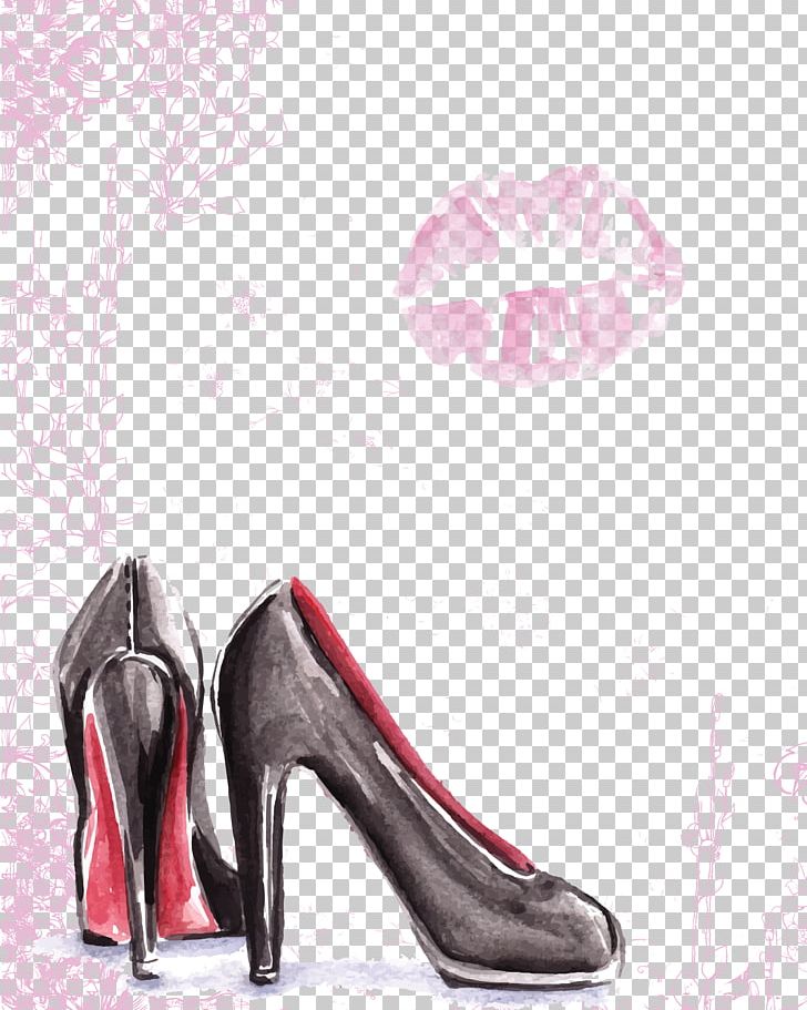 Watercolor Painting Graphic Design PNG, Clipart, Accessories, Black, Black High Heels, Canvas, Designer Free PNG Download