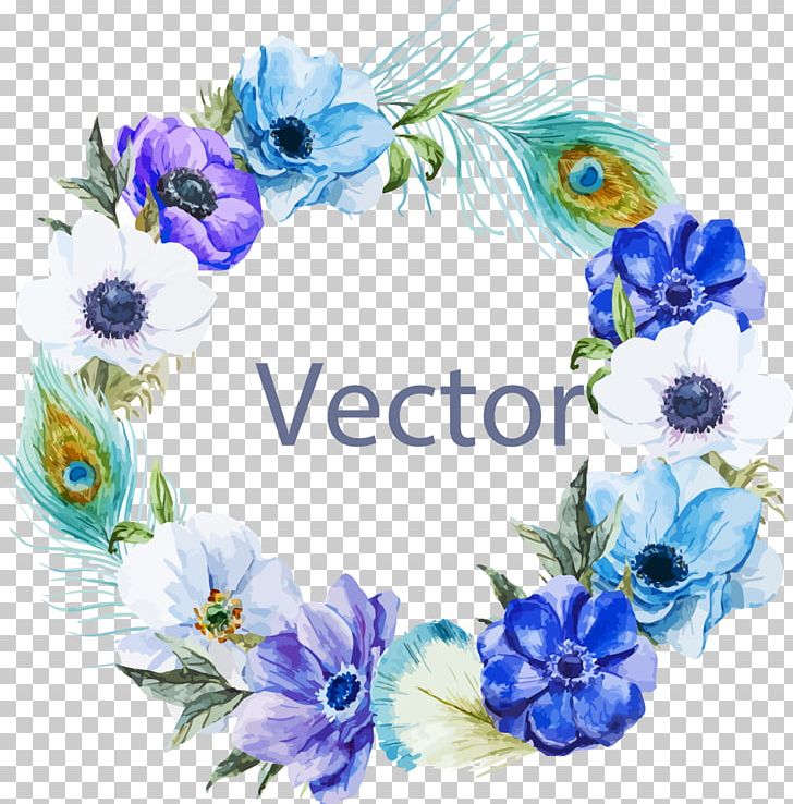 Watercolor Painting Boho-chic Illustration PNG, Clipart, Artificial Flower, Blue Flowers, Bridesmaid, Circle, Decor Free PNG Download