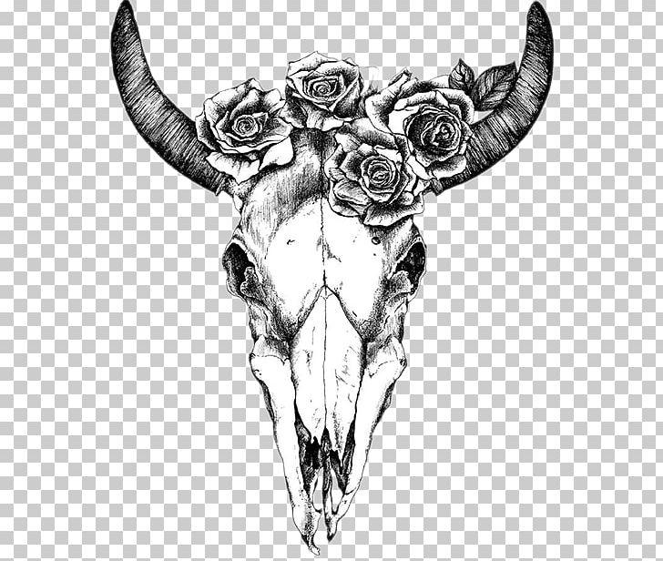 Texas Longhorn Drawing Human Skull Symbolism Bull PNG, Clipart, Art, Black And White, Bone, Bull Skull, Cattle Free PNG Download