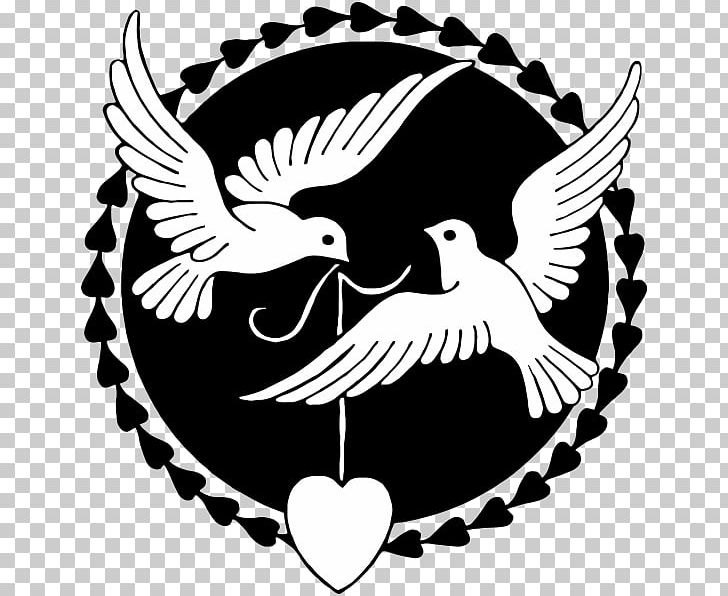 Valentine's Day Black And White Heart PNG, Clipart, Beak, Bird, Bird Of Prey, Black And White, Facebook Free PNG Download