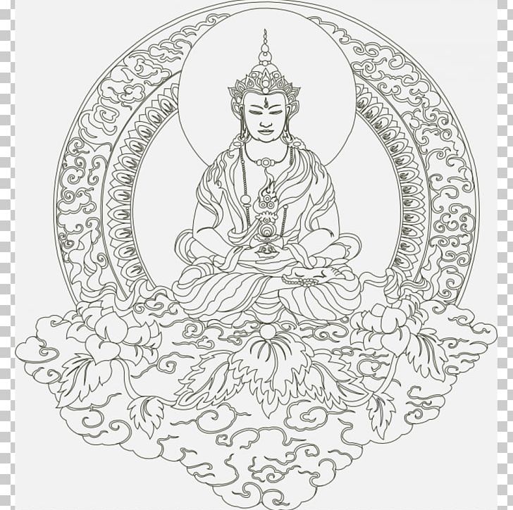 Mandala Buddhism Drawing /m/02csf PNG, Clipart, Area, Art, Artwork, Black And White, Buddhism Free PNG Download