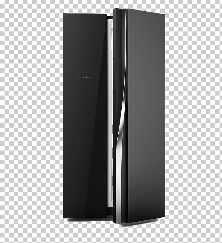 Black Minimalist Design Cool Smart Refrigerator PNG, Clipart, Angle, Black, Black Hair, Black White, Electrical Appliances Free PNG Download