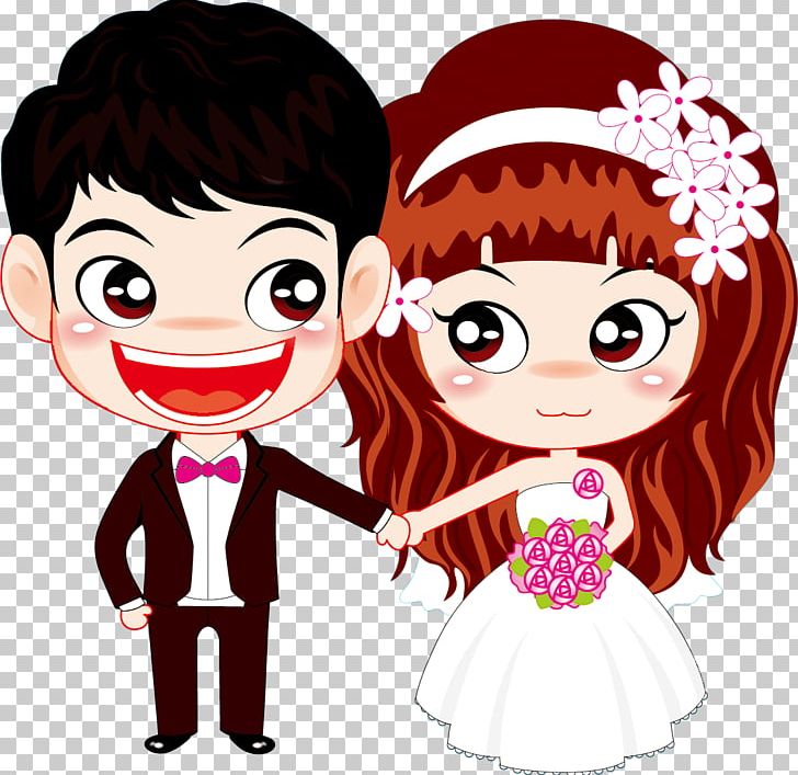 Couple Cartoon Marriage PNG, Clipart, Boy, Bride, Cheek, Child, Couple Free PNG Download