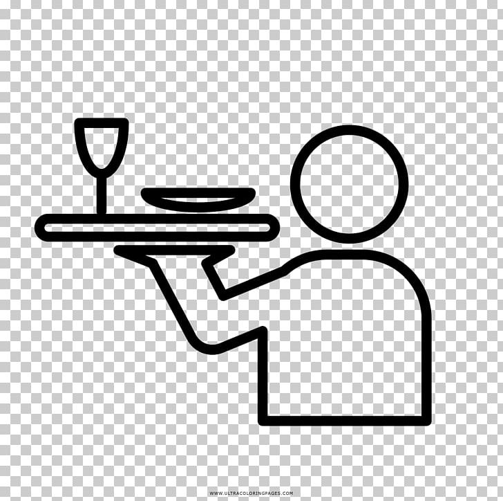 Drawing Coloring Book Waiter PNG, Clipart, Area, Artwork, Black And White, Brand, Chain Restaurant Free PNG Download