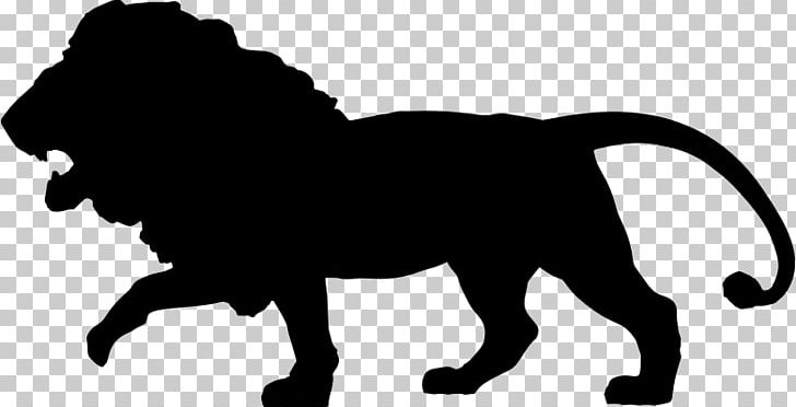 Silhouette African Wild Dog Lion Cat PNG, Clipart, Big Cat, Big Cats, Black, Black And White, Carnivoran Free PNG Download