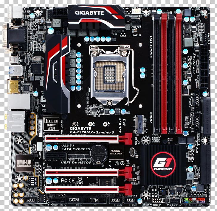Socket AM4 Motherboard Gigabyte Technology MicroATX Gigabyte GA-Z170MX-Gaming 5 PNG, Clipart, Atx, Central Processing Unit, Computer, Computer Hardware, Electronic Device Free PNG Download