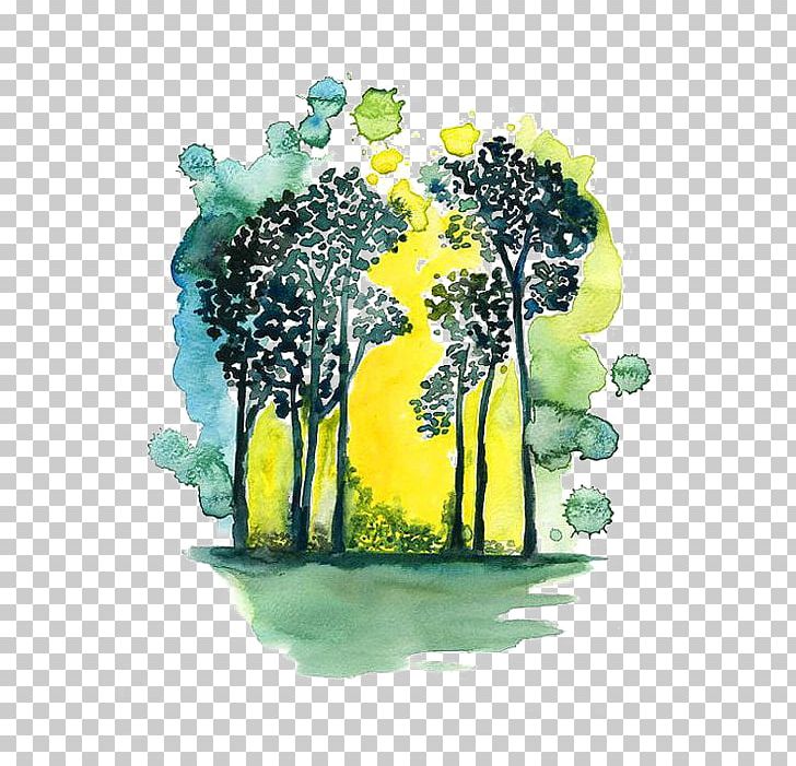 Paper Watercolor Painting Drawing Illustration PNG, Clipart, Black Forest, Color, Creative, Creative Forest, Flora Free PNG Download