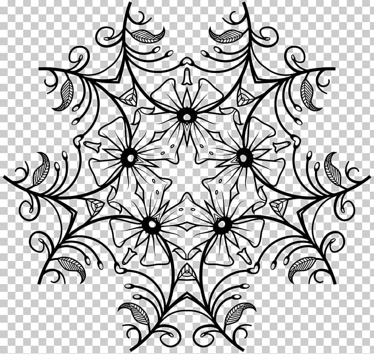 Floral Design Art Black And White PNG, Clipart, Art, Artwork, Black, Black And White, Circle Free PNG Download