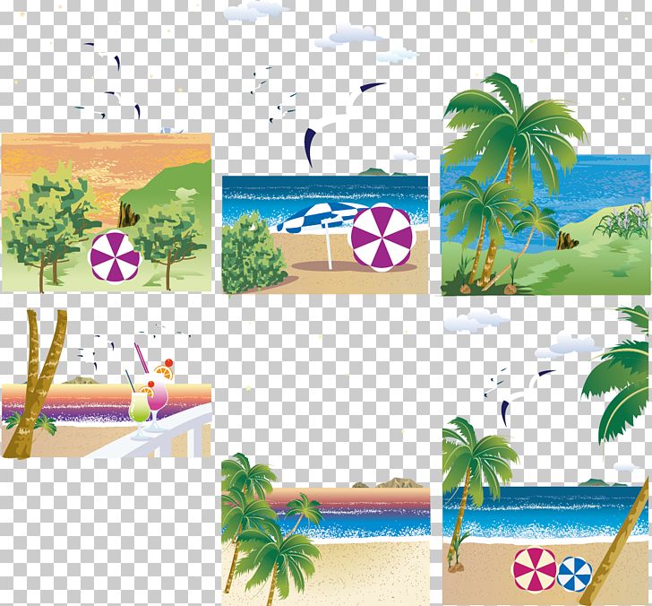 Poster Beach Illustration PNG, Clipart, Area, Arecaceae, Art, Beach, Beach Ball Free PNG Download