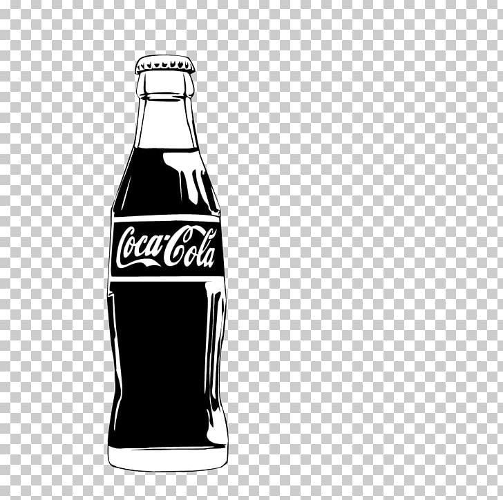 coca cola bottle logo black and white