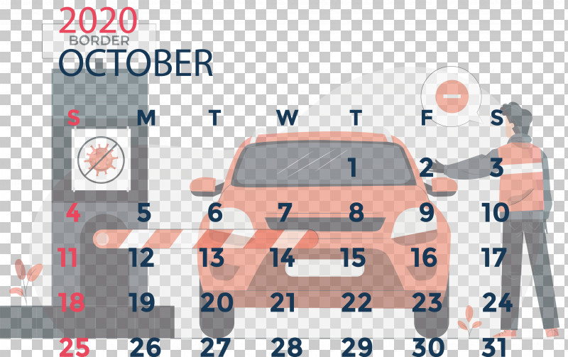 October 2020 Calendar October 2020 Printable Calendar PNG, Clipart, Area, Cartoon, Line, Meter, October 2020 Calendar Free PNG Download