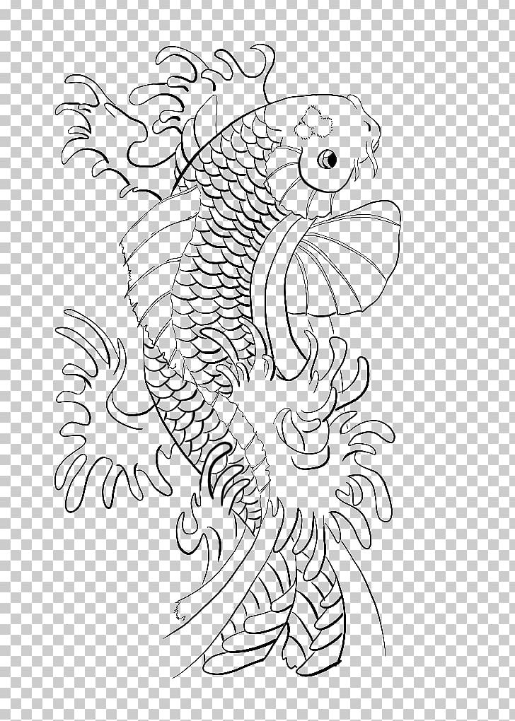 Koi Line Art Drawing PNG, Clipart, Angle, Animal, Area, Arm, Art Free PNG Download
