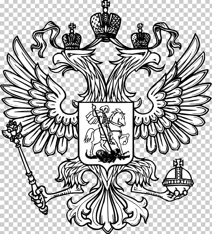 Flag Of Russia Coat Of Arms Of Russia Flag Of The Soviet Union PNG, Clipart, Artwork, Bird, Black And White, Coat Of Arms, Crest Free PNG Download