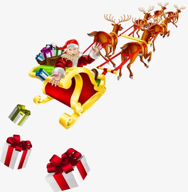 Cartoon Santa And Sleigh PNG, Clipart, Cartoon Clipart, Christmas, Claus, Gift, Santa Free PNG Download
