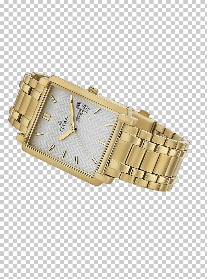 Titan Company Metal Platinum Clock Watch Strap PNG, Clipart, Beige, Clock, Color, Gold, Material Free PNG Download