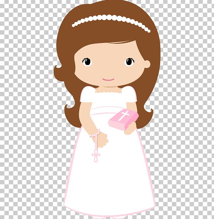First Communion Eucharist Baptism Girl PNG, Clipart, Baptism, Beauty, Brown Hair, Cartoon, Cheek Free PNG Download