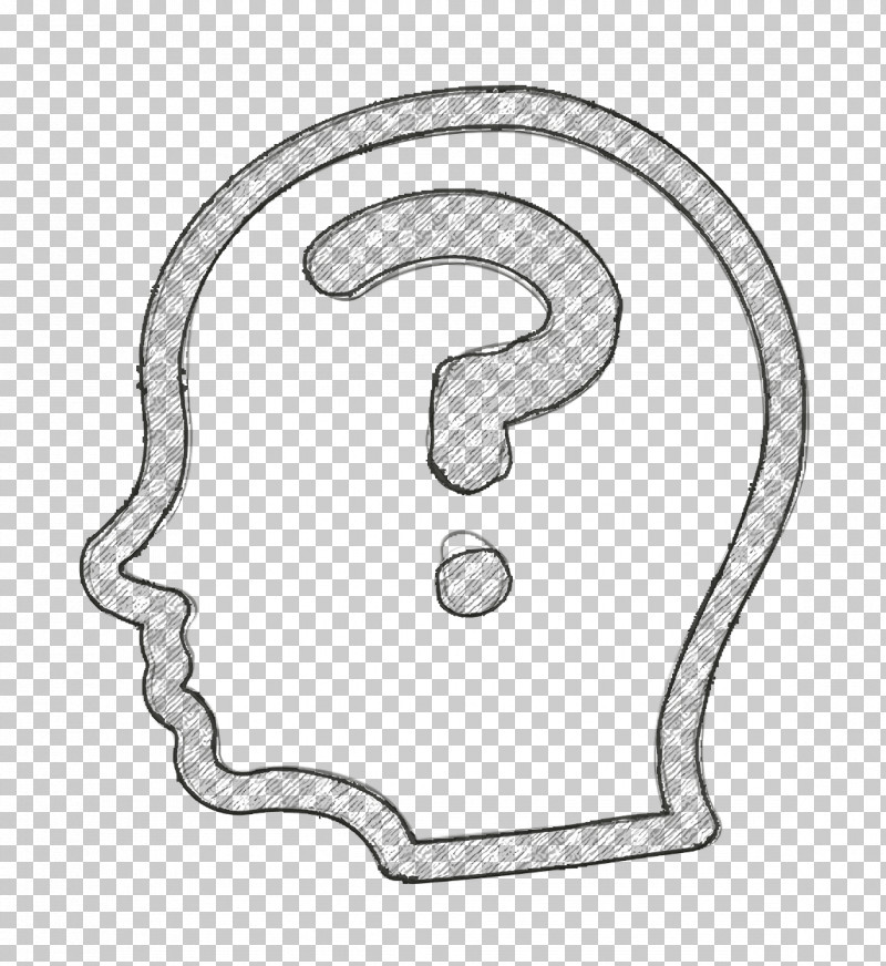 Interface Icon Question Mark Inside A Bald Male Side Head Outline Icon Hand Drawn Icon PNG, Clipart, Geometry, Hand Drawn Icon, Human Body, Interface Icon, Jewellery Free PNG Download