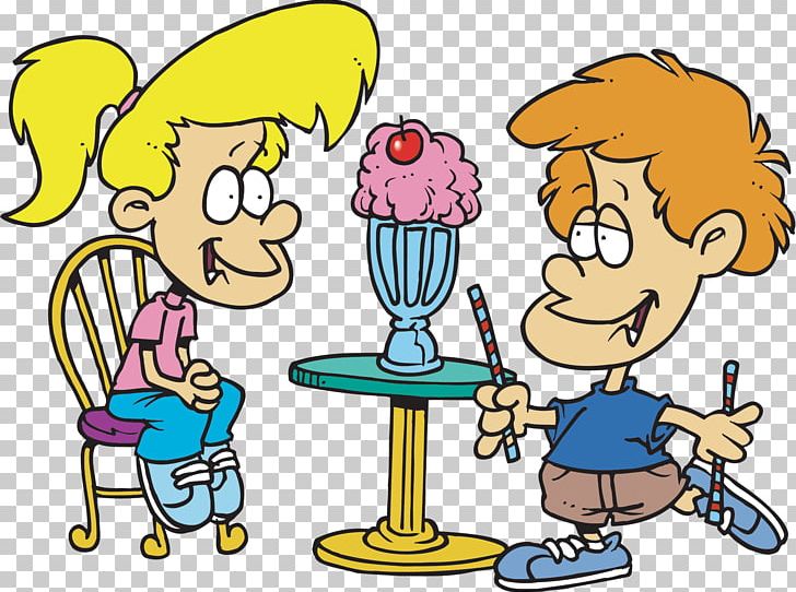 Ice Cream Milkshake Sundae PNG, Clipart, Area, Artwork, Cartoon, Child, Conversation Free PNG Download