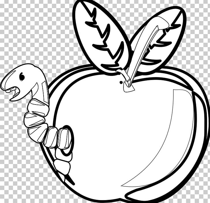 Black And White Apple PNG, Clipart, Appl, Apple Worm Cliparts, Art, Artwork, Beak Free PNG Download