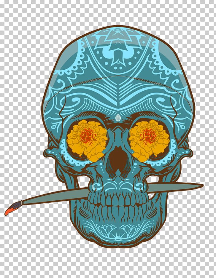 Calavera Skull Day Of The Dead Art Drawing PNG, Clipart, Art, Bone, Calavera, Day Of The Dead, Digital Art Free PNG Download