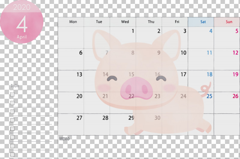 Pink Text Nose Line Snout PNG, Clipart, 2020 Calendar, April 2020 Calendar, April Calendar, Line, Nose Free PNG Download