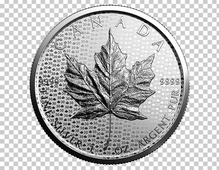 Canadian Silver Maple Leaf Coin Canada PNG, Clipart, Black And White, Bullion, Bullion Coin, Canada, Canadian Gold Maple Leaf Free PNG Download