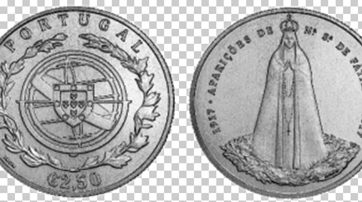 2 Euro Coin Our Lady Of Fátima Silver PNG, Clipart, 2 Euro Coin, Black And White, Circle, Coin, Cupronickel Free PNG Download