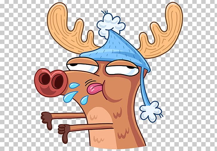 Reindeer Sticker Antler VKontakte PNG, Clipart, Antler, Art, Cartoon, Deer, Ear Free PNG Download