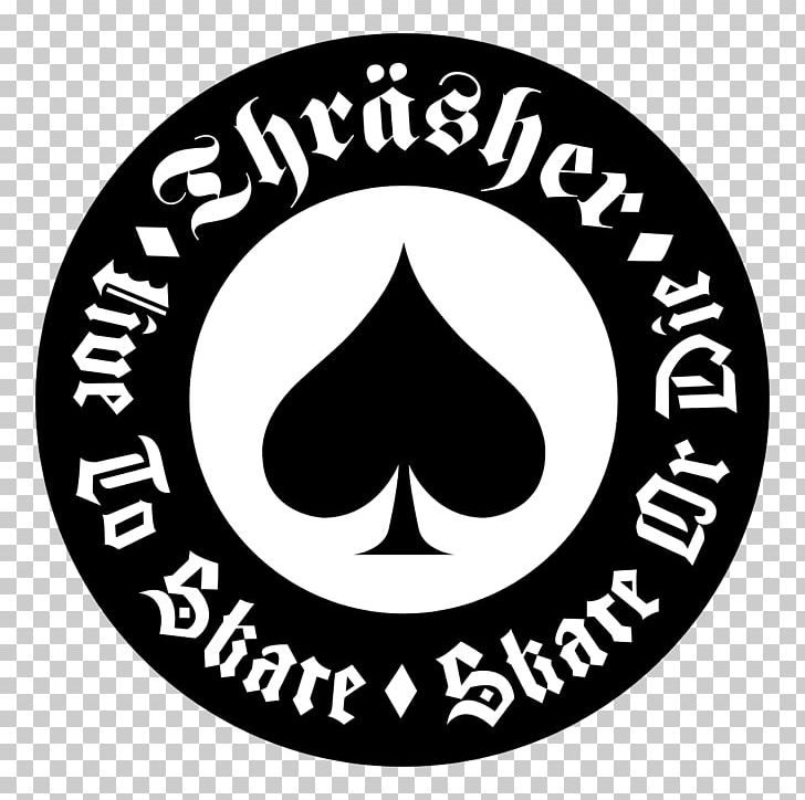 Thrasher Graphics Skateboarding Logo PNG, Clipart, Area, Black And White, Brand, Circle, Graphic Design Free PNG Download