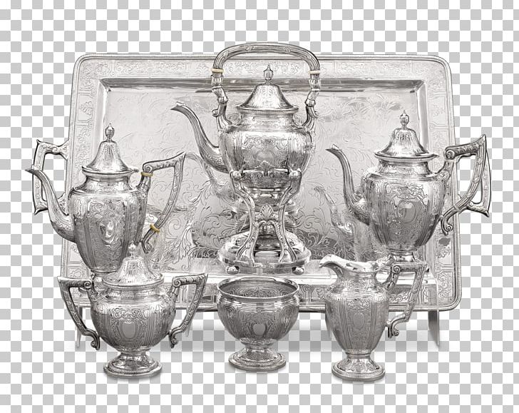 Chinese Export Silver Tea Set Coffee PNG, Clipart, Black And White, China, Chinese Export Porcelain, Chinese Export Silver, Coffee Free PNG Download