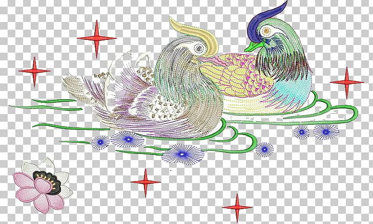 Mandarin Duck Suzhou Silk Hand Embroidery Art PNG, Clipart, Animals, Art, Beak, Bird, Craft Free PNG Download