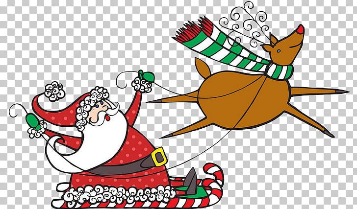 Reindeer Santa Claus Christmas Ornament Sled PNG, Clipart,  Free PNG Download