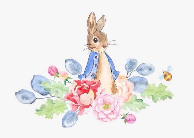 Rabbit And Flowers PNG, Clipart, Animal, Art, Backgrounds, Cel, Cute Free PNG Download