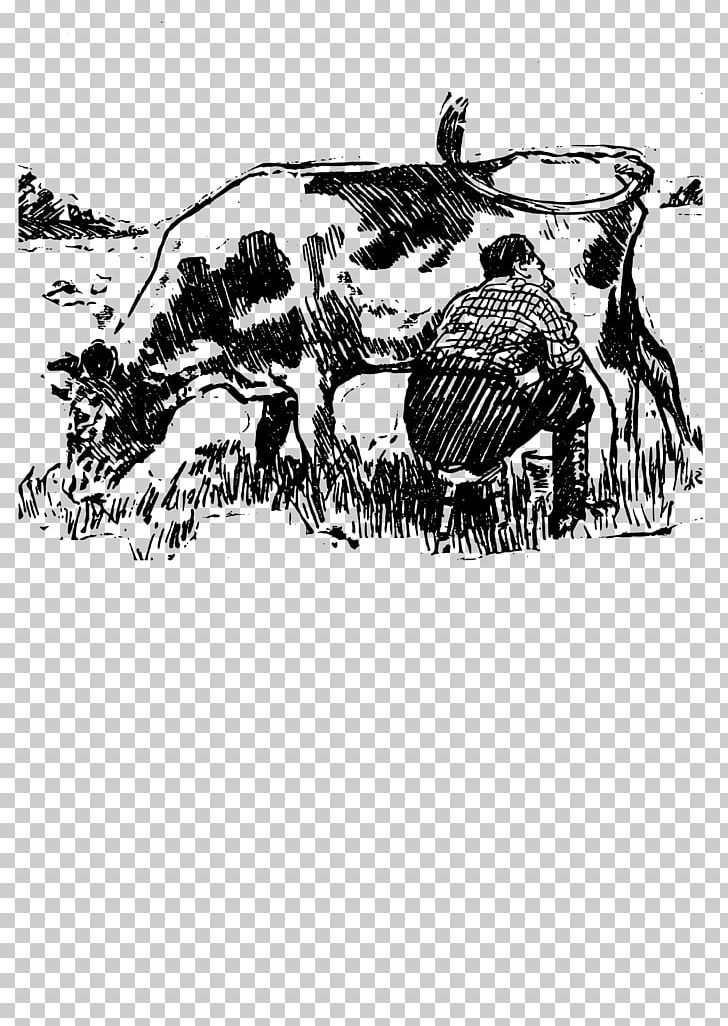 Milk Cattle PNG, Clipart, Animals, Art, Black, Black And White, Cattle Free PNG Download